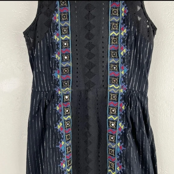 Free People Water Lily Mini Skater Dress Black Size 0 - Picture 8 of 10